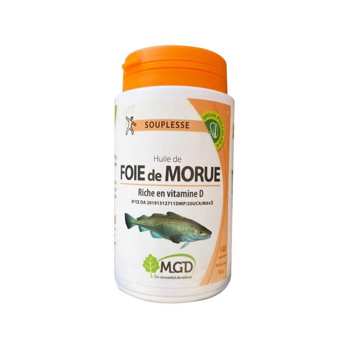 Huile-de-foie-de-morue-140-capsules MGD HUILE DE FOIE DE MORUE 270MG 140 CAPS – Image 1